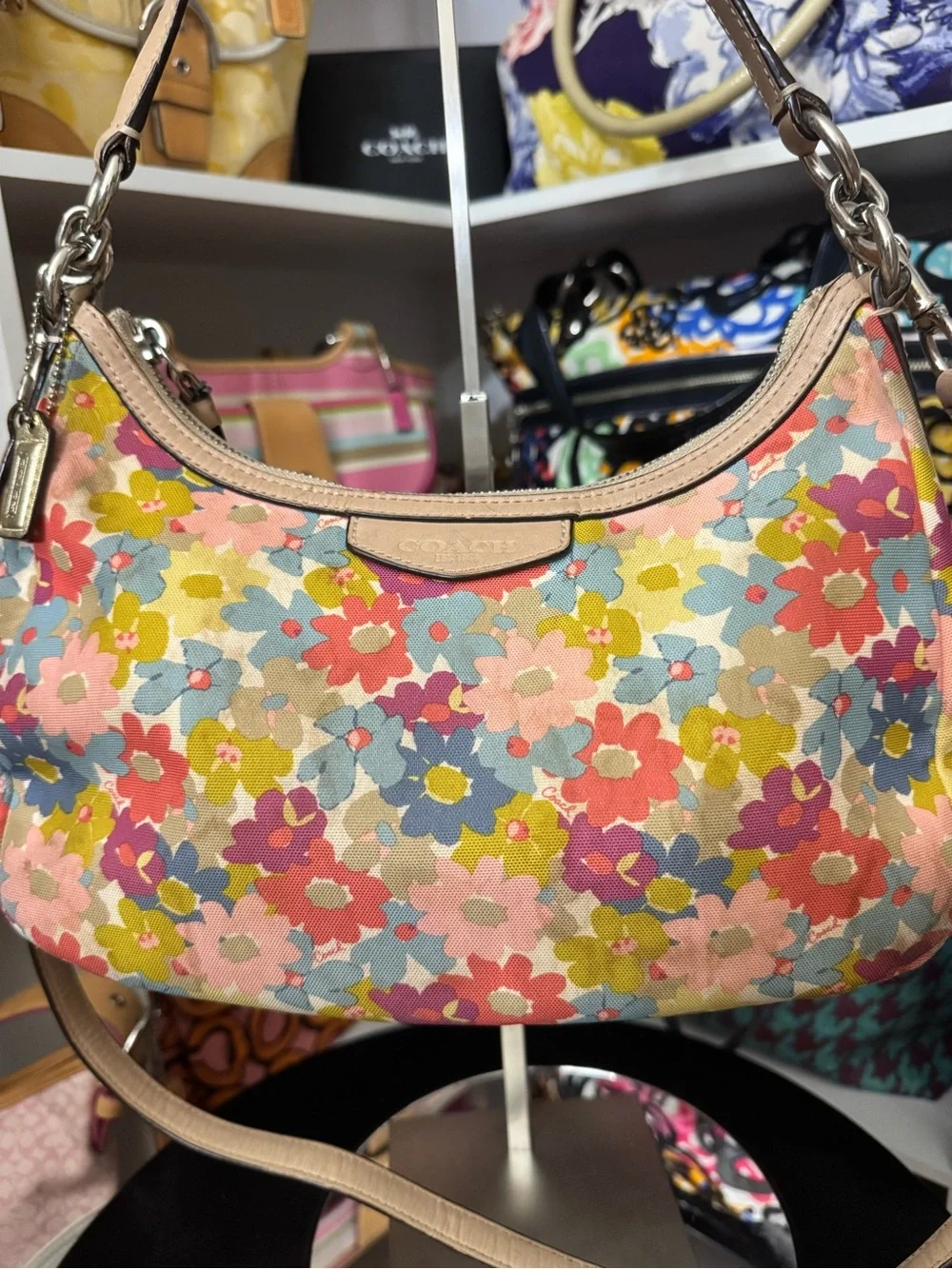 Coach Peyton Floral Canvas 2-Way Demi Bag